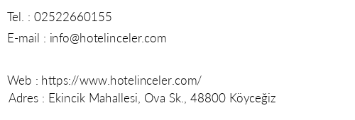 Hotel nceler telefon numaralar, faks, e-mail, posta adresi ve iletiim bilgileri